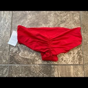 Fused Hawaii cheeky bikini bottom - red